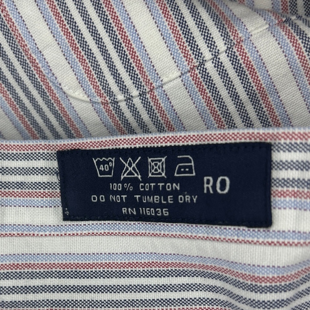 Charles Tyrwhitt Mens Blue Red Striped Long Sleeve Button Down Shirt Size Large - Picture 5 of 5